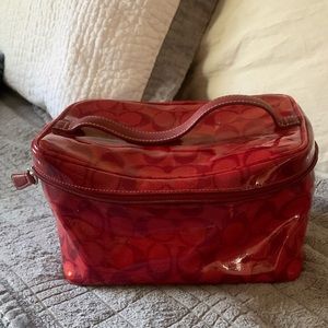 Coach red makeup bag